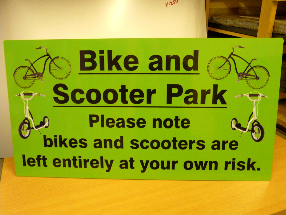 Bike and Scooter Park sign