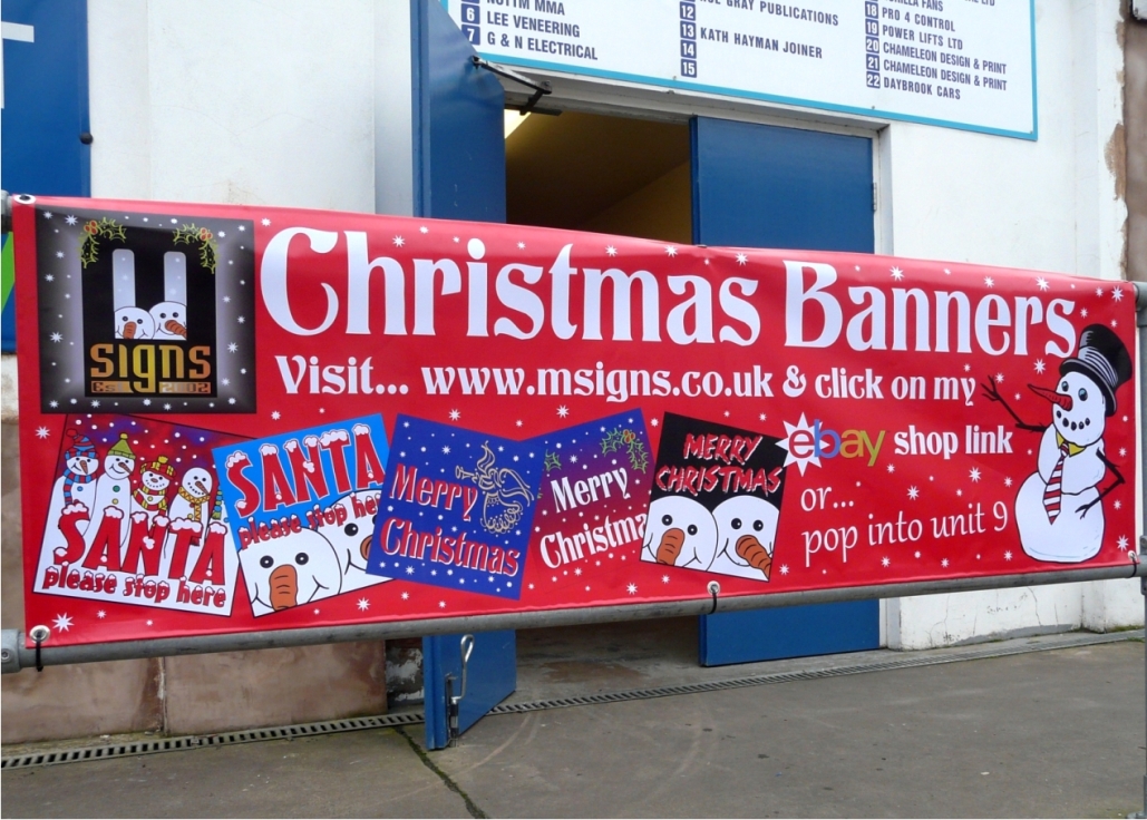 Christmas banner at Daybrook Business Centre