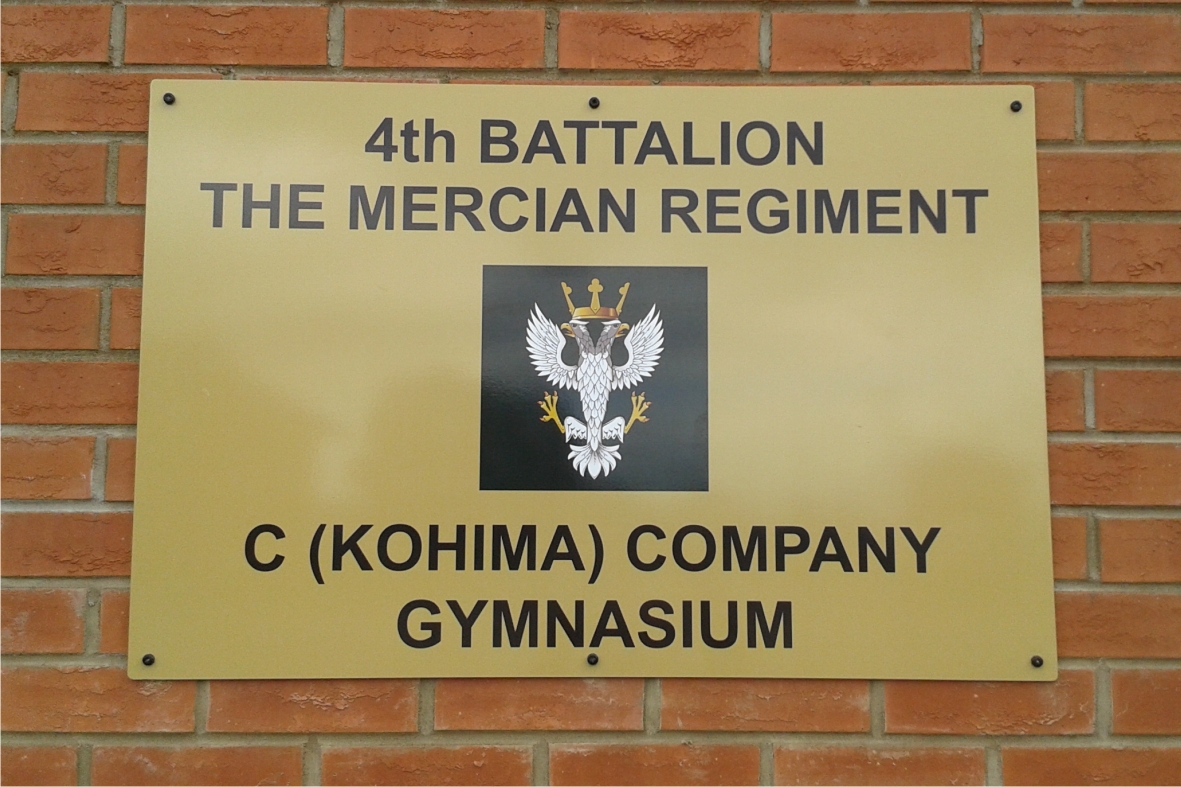 Mercian Regiment Gymnasium sign