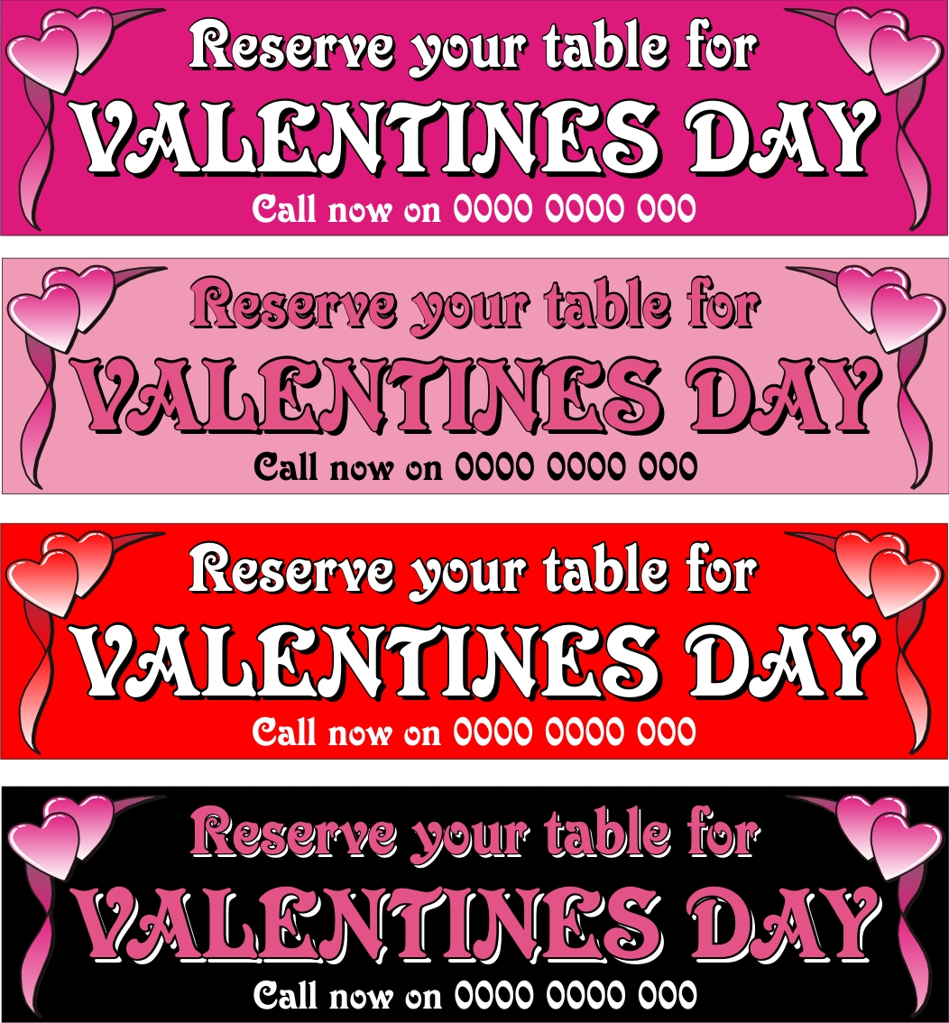 Book Now for Valentines Day Banners